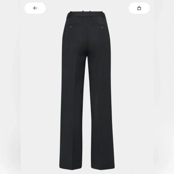 Aritzia Babaton Agency Wool Pant High Waisted Wool Twill Trousers Black Size 4 - Picture 5 of 10